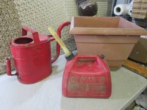 (D-4T) 2 Gas Cans and Large Planter...