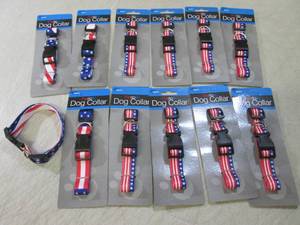 (F-0) Lot of 12 Patriotic Dog Colla...