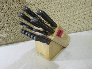 (F-3) Faberware Knfe Set wood Block...