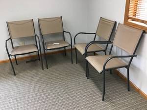 lot 497 image: Stackable Patio Chairs, Set of 4