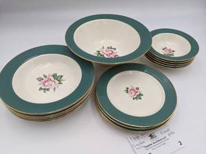 Vintage Lifetime Semi-Vitreous China Co. Set- Cameo Pattern-Service for 5