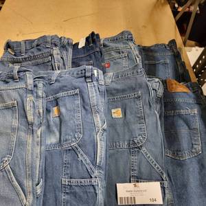 9 Pairs of Denim Jeans Size 36 - Carhartt, G&K, Dickies Some Fire Retardant