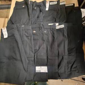 13 Pairs of Womens Dickies Black Cargo Pants (1) Size 8, (5) Size 10, (7) Size 12