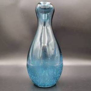 Beautiful Handmade Teal Blown Glass Vase