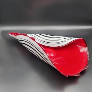 Very Rare Vintage Murano Glass Red and White Zebra Platter