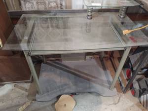 lot 245 image: Rolling Glass top desk...