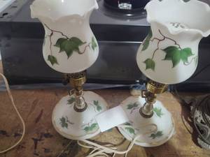 lot 265 image: Vintage small glass victorian twin ...