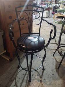 lot 273 image: Black modern turn bar stool with sw...
