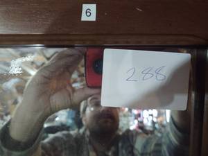 lot 288 image: Large wall mirror wooden frame 27x...
