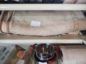 lot 7 image: 27 wide x 108  long tan,pink flow...