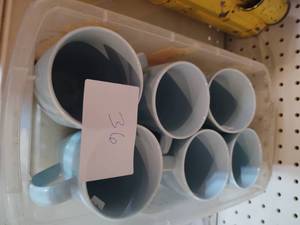 lot 36 image: 6 Ikea 365 light blue coffee mugs...