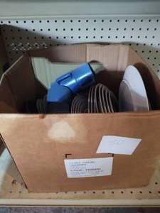 lot 80 image: Box of plastic blue dishes...