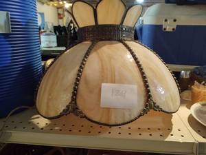 lot 129 image: Vintage Chandelier with stained gla...