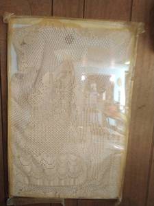 lot 401 image: Antique Framed crochet Art