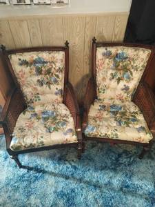lot 415 image: Pair Of Floral Armchairs