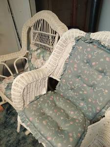 lot 453 image: Two Wicker Rocking Chairs
