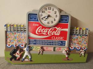 lot 5 image: Vintage Coca-Cola Baseball Wall Clock