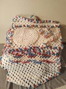 lot 81 image: Crocheted Blanket and Household Accessories