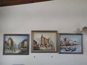 lot 87 image: Three Original Paintings on Canvas