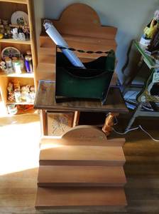lot 312 image: Display Shelves, End Table, and More