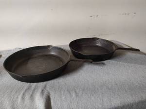 lot 332 image: Two Large Cast Iron Skillets