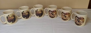 lot 250 image: Set of (6) Anheiser Bush Dog Mugs