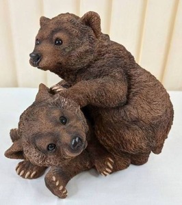 lot 102 image: United Design Play Over Grizzly Cubs Figurine