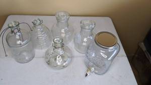 lot 289 image: Set of (6) Decorative & Functional Glass Jars