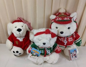 lot 41 image: Set of (3) Collectible Santa Christmas Bears