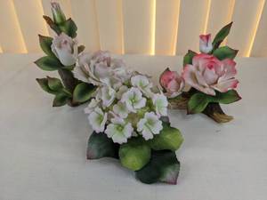lot 86 image: Elegant Set of (3) Andrea by Sadek Porcelain Flowers