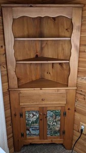 lot 134 image: Vintage Solid Wood Corner Cabinet