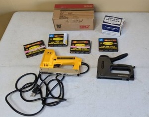 lot 374 image: Lot of (2) Staple Guns and (5) Boxes of Extra Staples - Arrow, Stanley