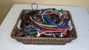 lot 310 image: Assorted Bungee Cords and Basket