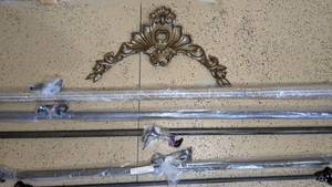 lot 346 image: Lot of (5) Curtain Rods, Headpiece, Hardware,