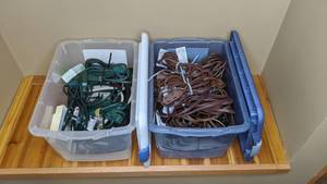 lot 71 image: Two Bins of Extension Cords & Outlet Adapters