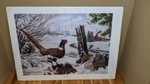 lot 36 image: Russ Docken Limited Edition Lithograph, Signed & Numbered-Survivors (Pheasants)