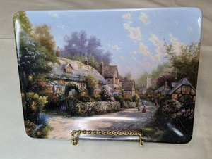 lot 223 image: Thomas Kinkade Cobblestone Village Lamplight Memories Collection - w COA