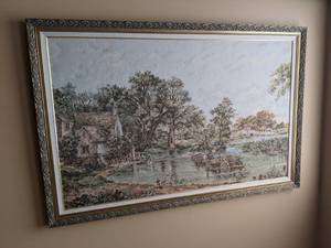 lot 7 image: Large, Beautifully Framed Tapestry - Country Homestead