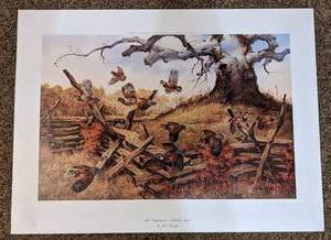 lot 53 image: Fred Sweney Art Print Signed & Numbered-The Hedgehoppers-Bobwhite Quail
