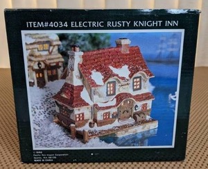 lot 125 image: Porcelain Electric Lighted Rusty Knight Inn, Bristol Waterfront Charter Collection, Item #4034, 1993