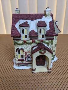 lot 123 image: Vintage Pacific Rim Black Swan Ceramic Christmas Village Store - 1990