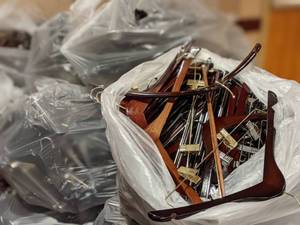 lot 381 image: Bag of Wooden Hangers 