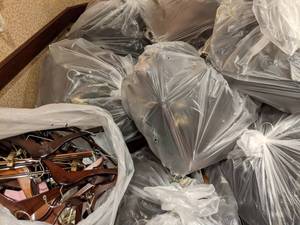 lot 387 image: Bag of Wooden Hangers 
