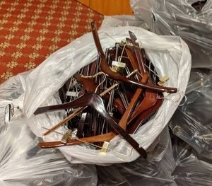 lot 391 image: Bag of Wooden Hangers 