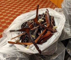 lot 395 image: Bag of Wooden Hangers 