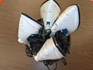 lot 408 image: Lot of (4) Sunbeam Irons w Stand