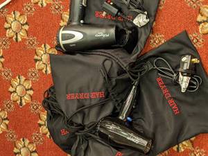 lot 540 image: Lot of 5 Hair Dryers, Conair 1875 andor Registry 1875