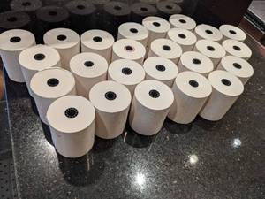 lot 191 image: Collection of White Rolled Receipt Paper