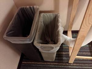 lot 182 image: Set of (2) Utility Trash Bins & Air Conditioning Duct