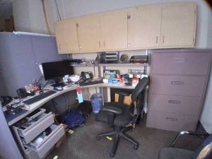 lot 773 image: Multiple Cabinets, Office Chair, Partition Wall & Desktop, Office Supplies and Much More
